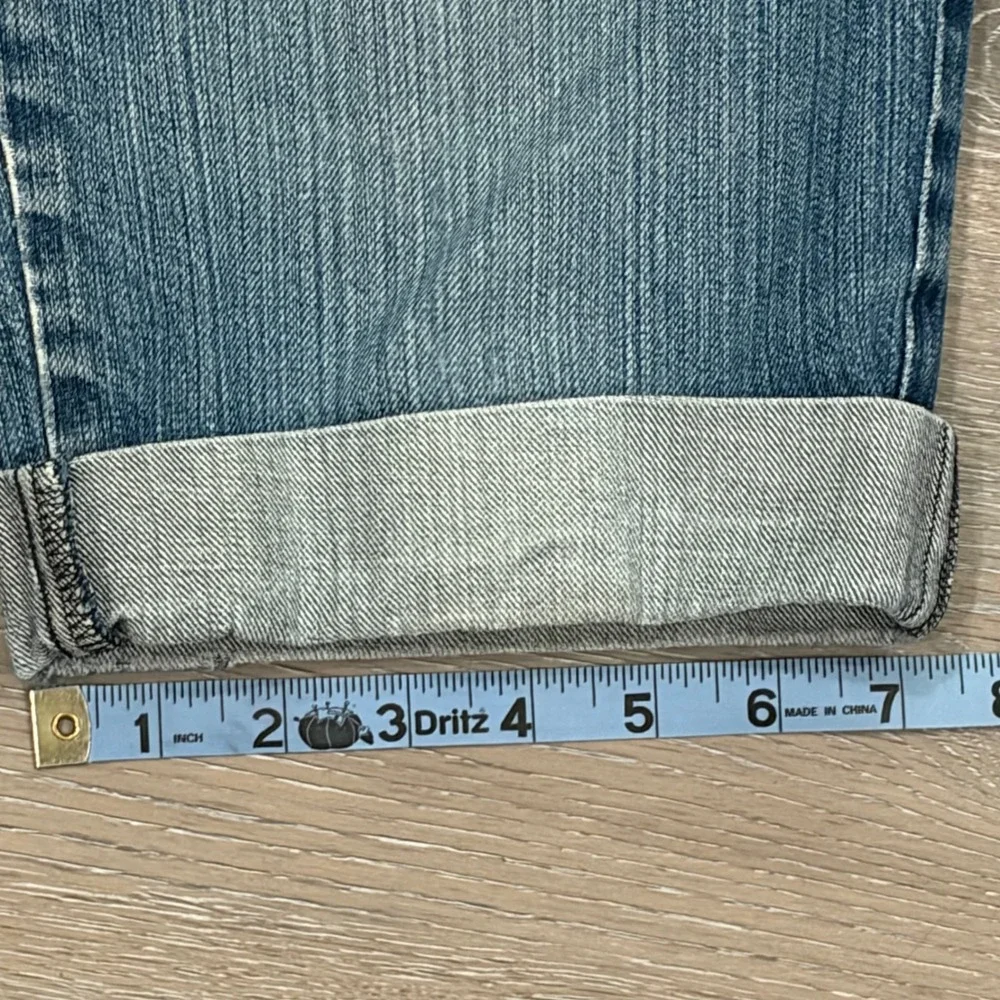 Lauren Jeans Premium Womens Blue Denim Bermuda Shorts Cuffed Size 8 Medium Wash